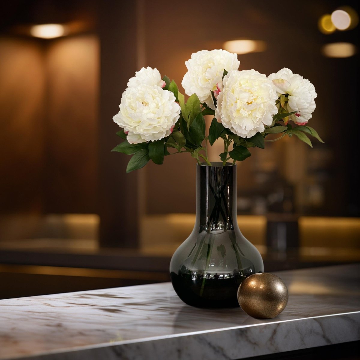 Crème Peonies x5 | Kunstbloemen 4 - LushLeaf | Online planten bestellen