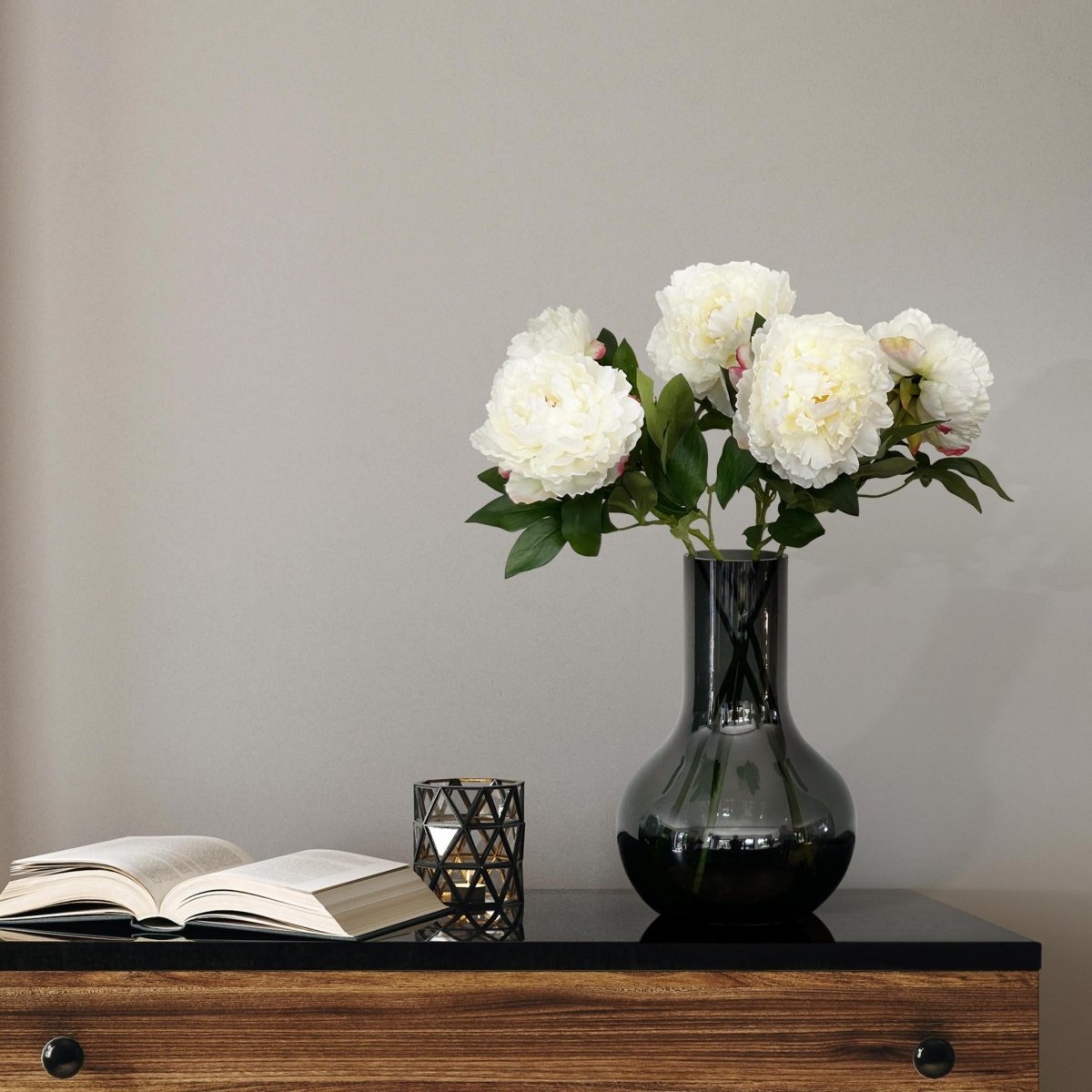 Crème Peonies x5 | Kunstbloemen 3 - LushLeaf | Online planten bestellen