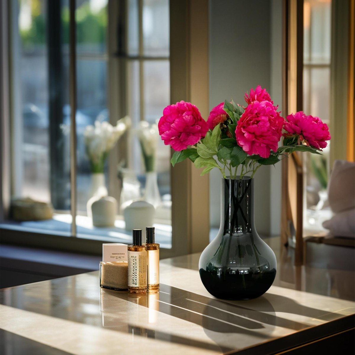 Dark Pink Peonies x5 | Kunstbloemen 3 - LushLeaf | Online planten bestellen