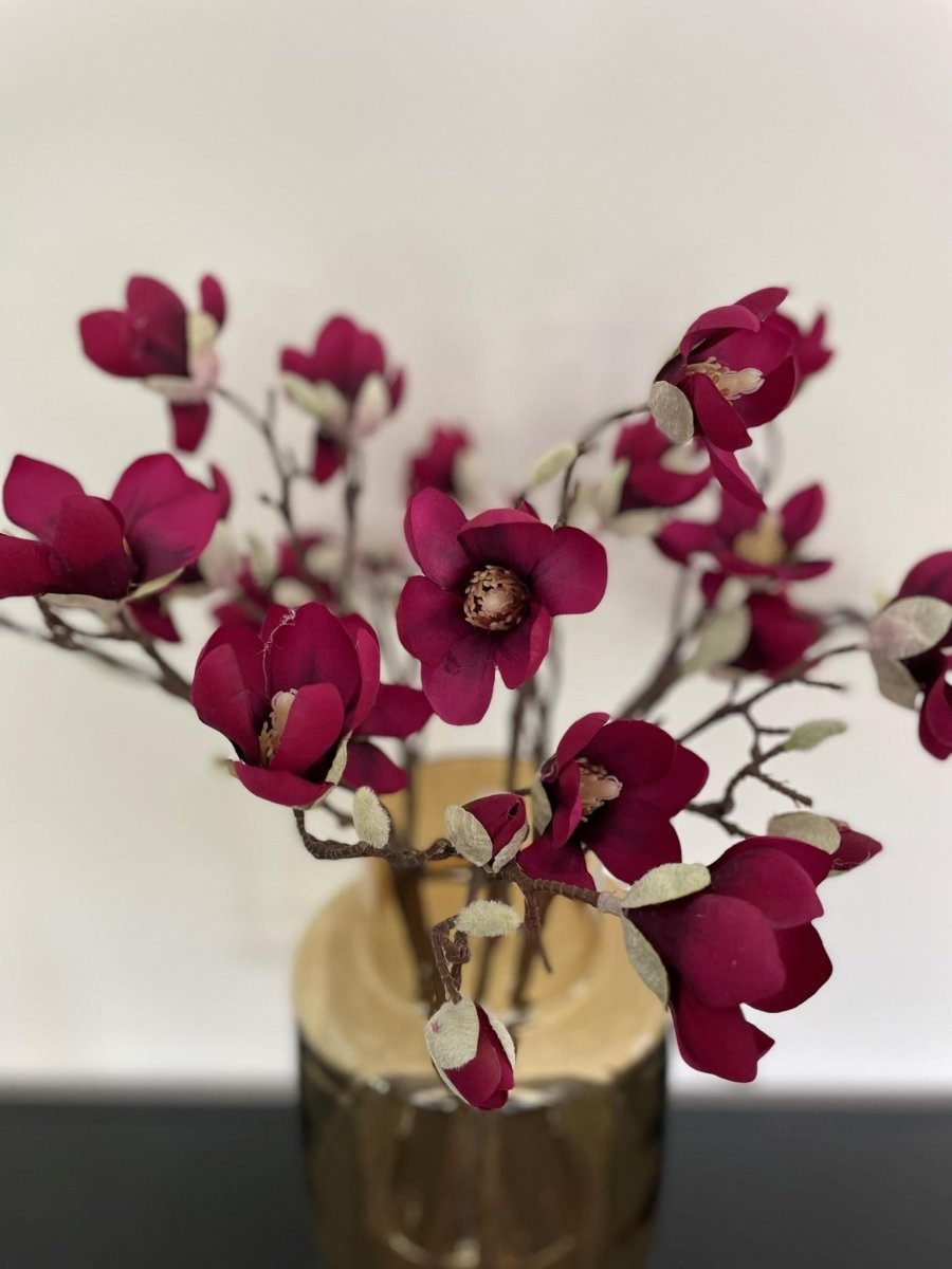Magnolia bloem Paars x8 | Kunstbloemen 4 - LushLeaf | Online planten bestellen