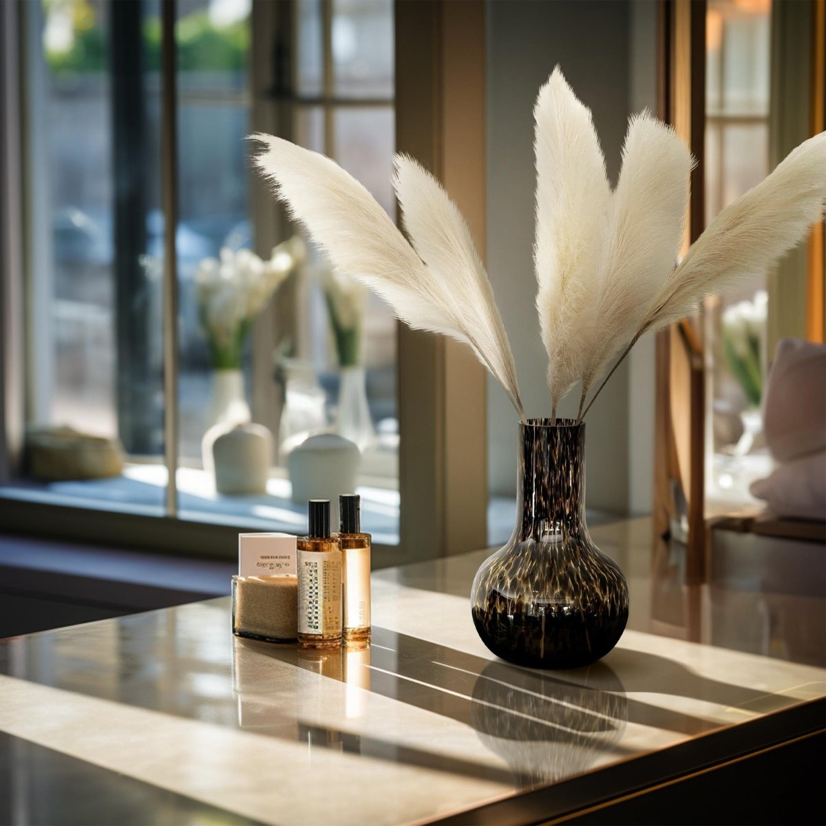 Pampas Plumes Crème x6 | Kunstbloemen 4 - LushLeaf | Online planten bestellen