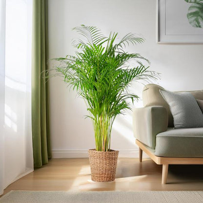 Areca Palm (Dypsis) XL met Torun mand naturel 3 - LushLeaf | Online planten bestellen