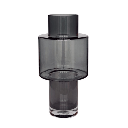 Vaas glas Juba - Grey 1 - LushLeaf | Online planten bestellen